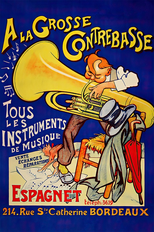 Grosse Contrebasse Tuba Instruments Music Art Wall Room Poster – POSTER 20×30