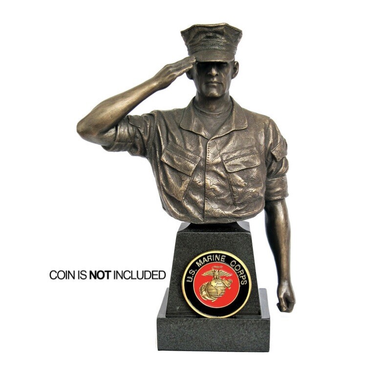 Marine Trooper Hail & Farewell Bust - 1/6th Scale 8" Tall Bronze Finish Bust