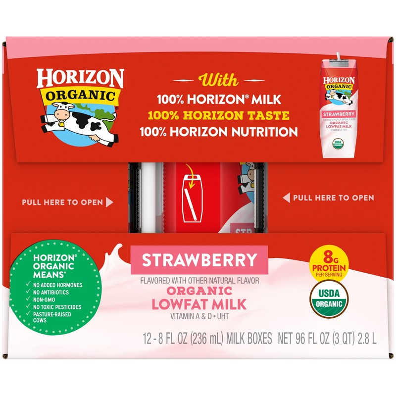 % Low Fat Milk Boxes, Strawberry, 8 fl oz, 12 Pack gallery