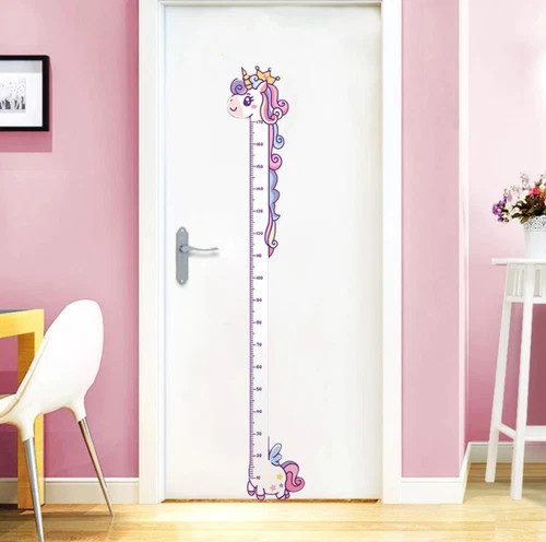 1pc Kids Height Chart Wall Sticker Unicorn Dinosaur Giraffe Growth - NEW gallery