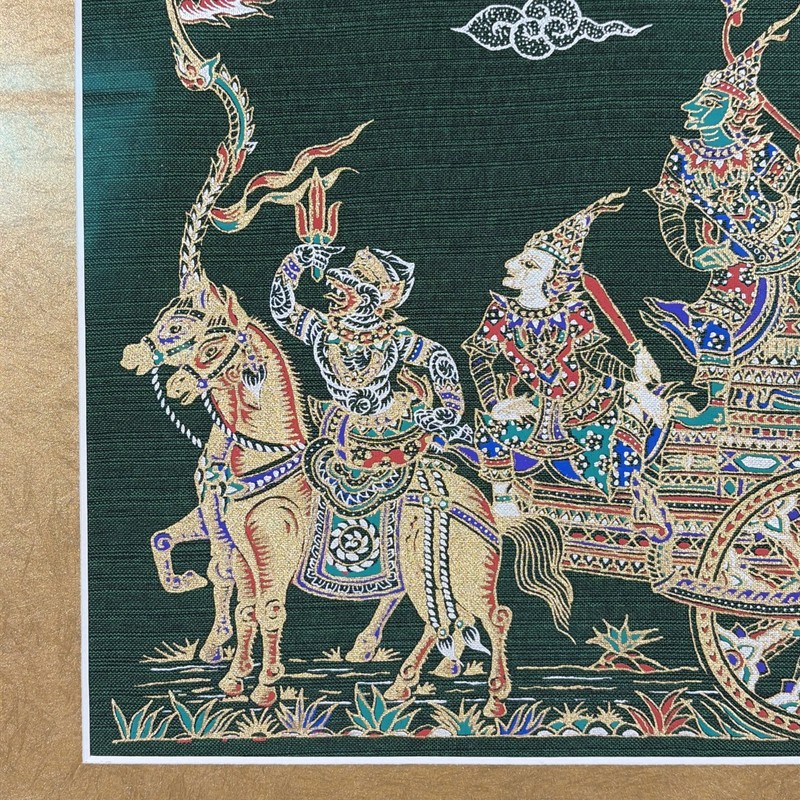 Thai Art Silk Painting Handmade Rama Ramayana Multi Color Poster Wall Home Decor gallery