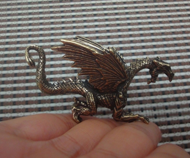 Solid Brass Figurine Copper Pterosaur Flying Dragon Statue for Home Decor gallery