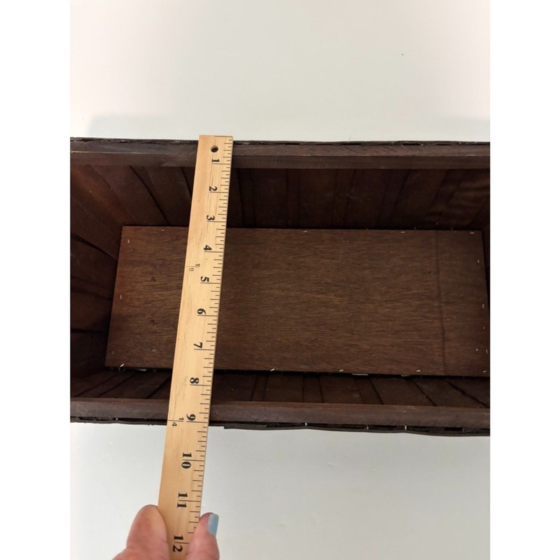 18x9 brown wood rectangle planter gallery
