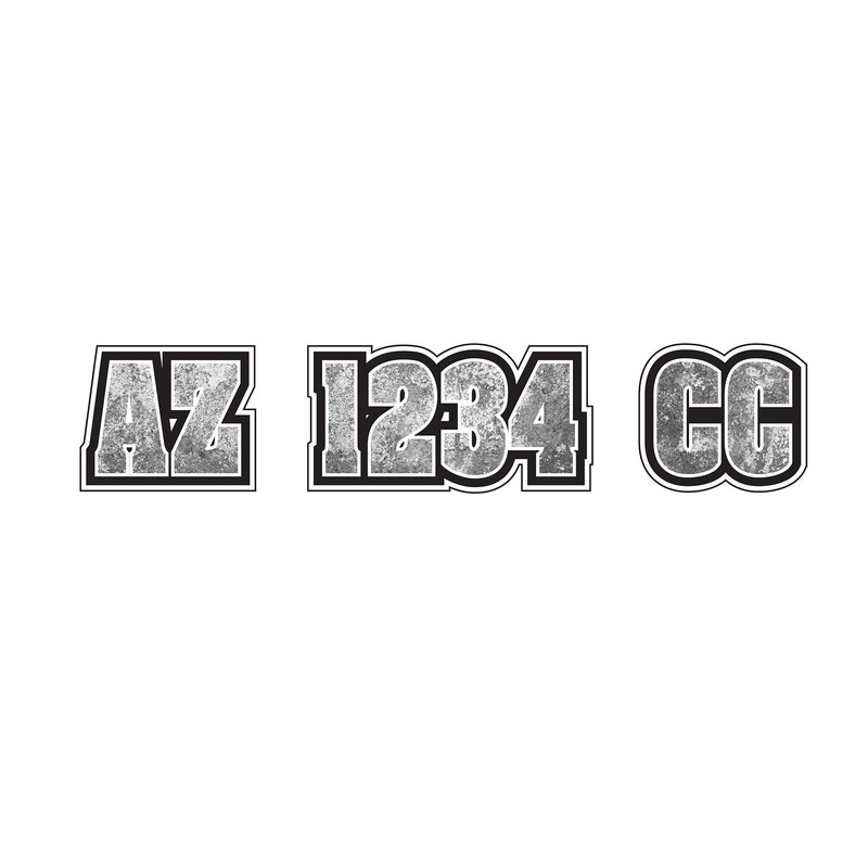 3 inch 2x Watercraft Number Custom Boat Registration Stickers3 inch Texture