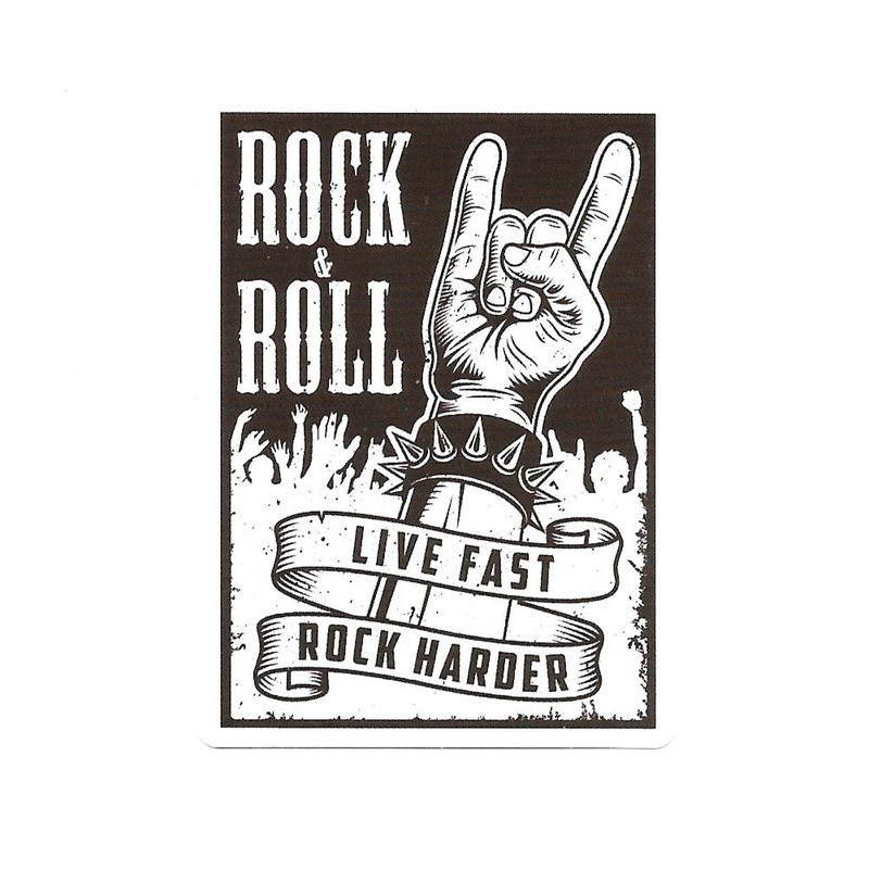 Rock N Roll Vinyl Sticker – Live Fast Rock Harder Die Cut Durable Ready to Ship