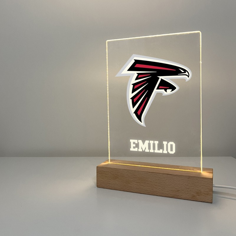 Atlanta Falcons Football Fan Player Sports Wood Base Night Light Up Lamp LED gallery
