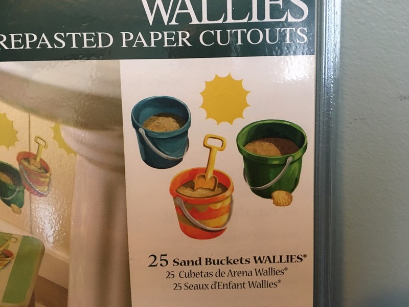 Wallies Wall Paper Cut Outs 25pkg Sand Buckets Beach 4" Pre-pasted Washable gallery