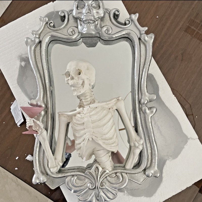 Martha Stewart VIRAL 3D Skeleton Mirror LED Lights Sounds 25x18” New In Orig Box gallery