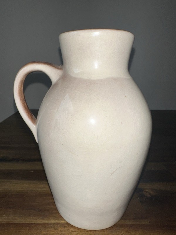 VTG Sheffield Stoneware Pitcher Vase Cream Floral Farmhouse Country Decor gallery