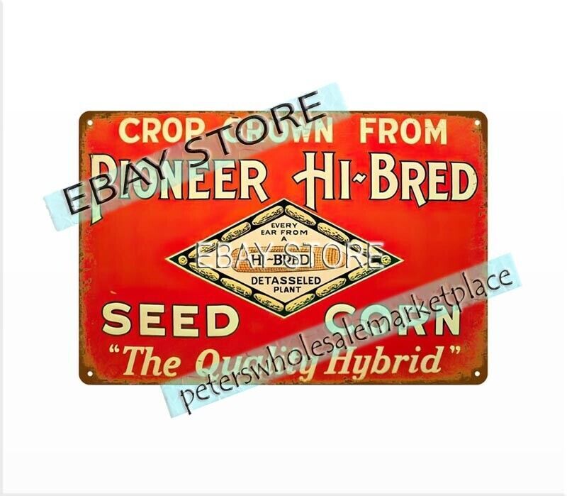 PIONEER HI BRED SEED CORN barn agriculture farm metal tin sign metal wall decor