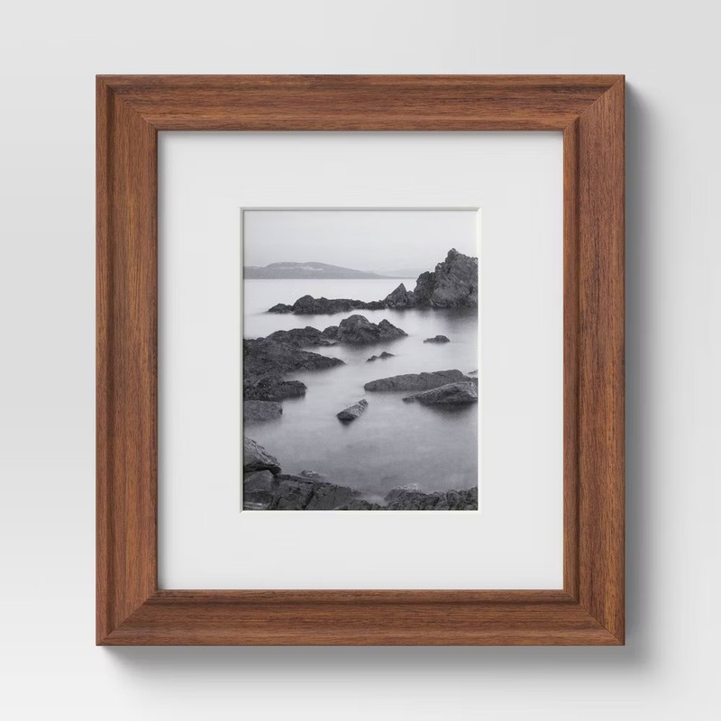 16″ x 20″ Matted to 11″ x 14″ Wood Wall Frame Midtone