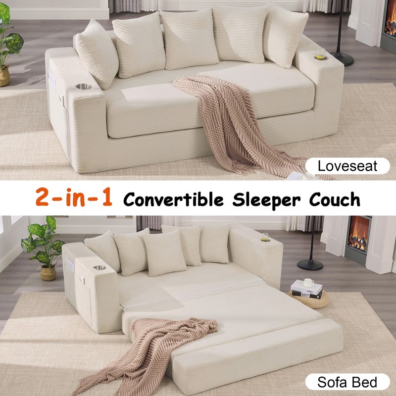 76 IN Folding Convertible Sofa Bed gallery
