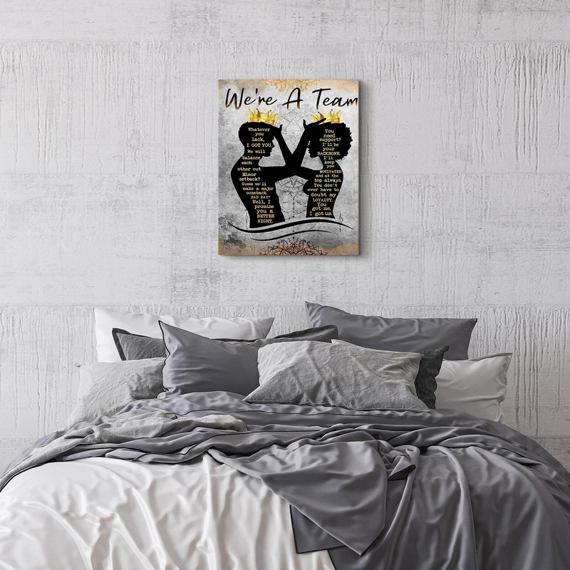 African American Wall Art Black King and ​Queen Wall Art We're A Team Insp gallery