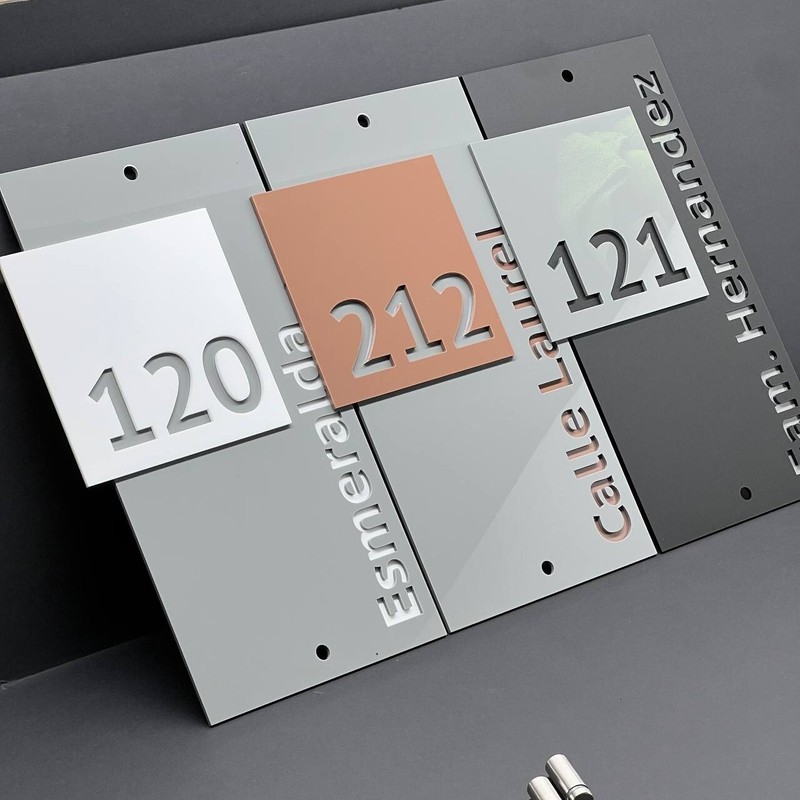 House Number Sign MULTI COLOR Personalized Modern Address Plate Custom Home