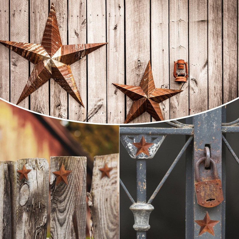 40Pcs Mini Metal Rusty Barn Stars, Antique Rustic Decor Craft Accents Two Siz... gallery