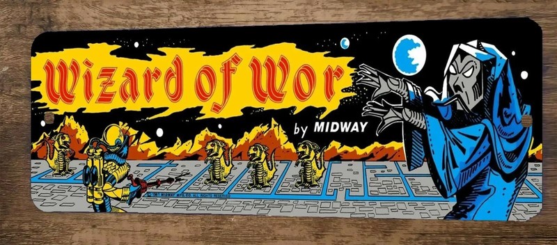Wizard of Wor Arcade 4×12 Metal Wall Video Game Marquee Banner Sign