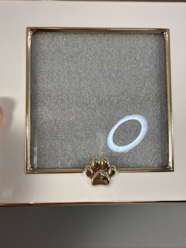 SHEFFIELD HOME White Gold 5” X 5” Picture Frame with Gold Paw Print 3.5” Picture gallery