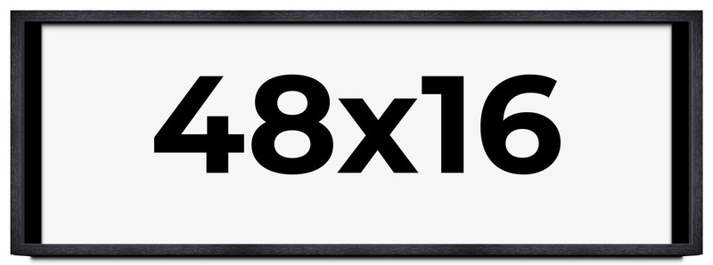 48×16 Shadow Box Frame Black | 1 Inches Deep Real Wood Farmhouse Shadowbox Displ