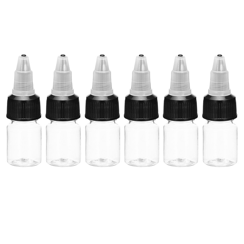6Pcs 0.15oz/5ml Squeeze Bottles Clear Dispensing Bottles with Cap