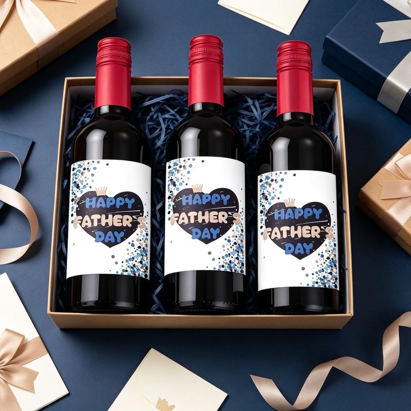 Red Wine Bottle Stickers Father's Day Theme 24 Waterproof Decorative Sheets gallery