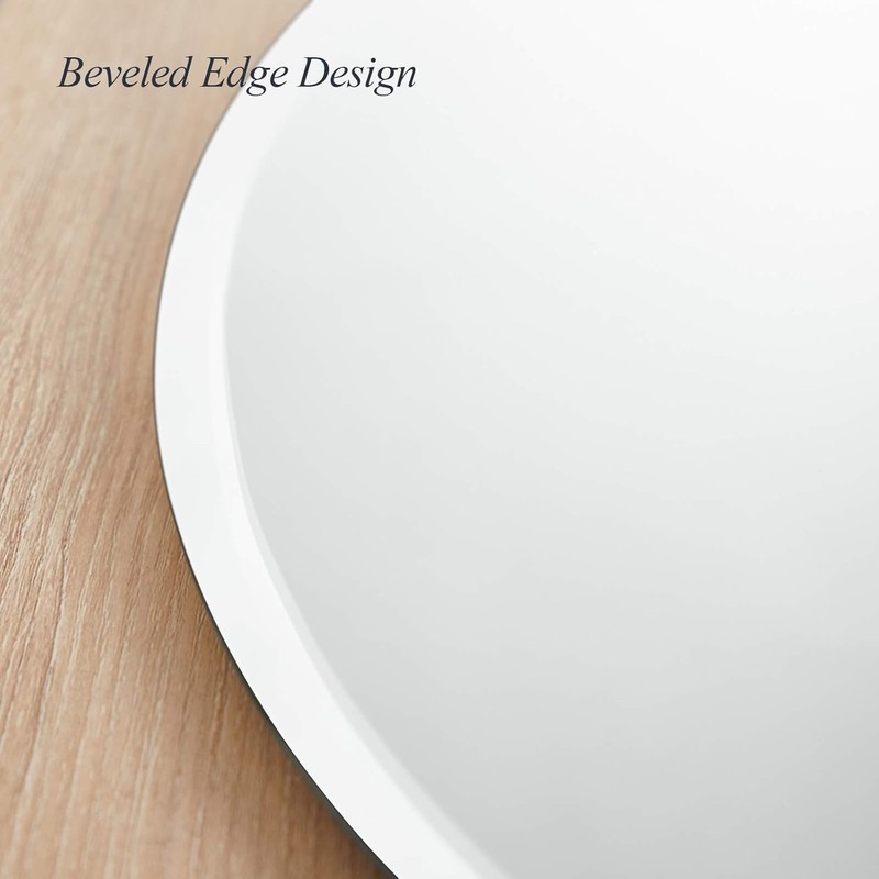 24x36In Frameless Oval Wall Mirror Bathroom Vanity Mirror Beveled Edge Decor US gallery