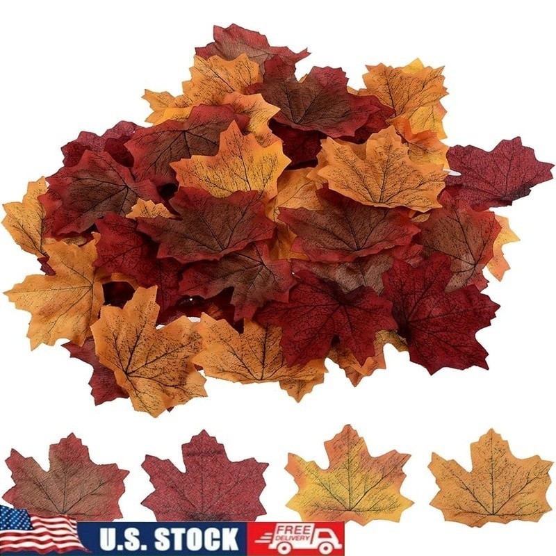 Artificial Silk Maple Leaves Fall Decor Wedding Party DIY Crafts 200pcs New