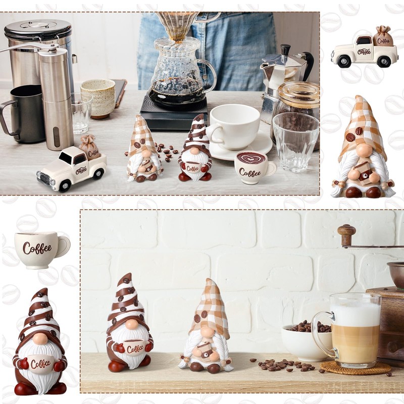 Karenhi 4 Pcs Coffee Gnome Decorations Coffee Bar Decor Accessories Swedish gallery
