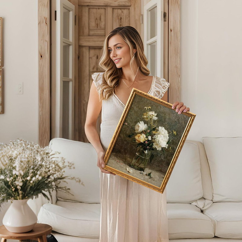 Ornate Vintage 11x14 Picture Frame for 8x10 Photo with Mat, Gold, 1 Pack gallery