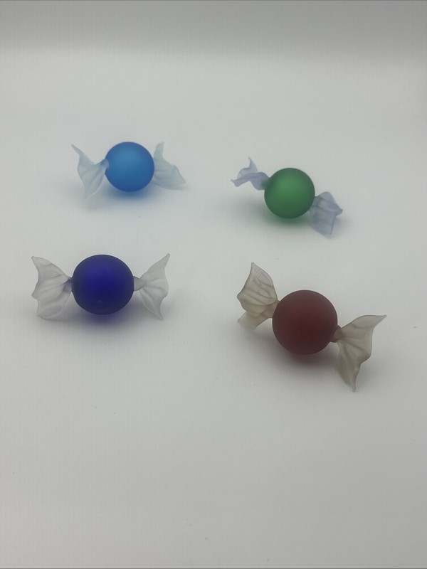GlassOfVenice Murano Glass Round Candy – Cobalt Blue, Light Blue, Green And Red