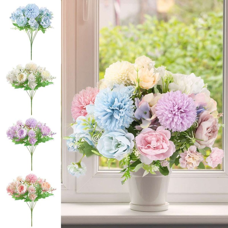1/2pc 7 Heads Artificial Hydrangea Flowers Silk Bouquet Wedding Party Home Decor gallery