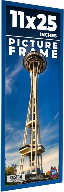 11×25 Frame Blue Solid Wood Picture Frame Width 0.75 Inches | Interior Frame Dep