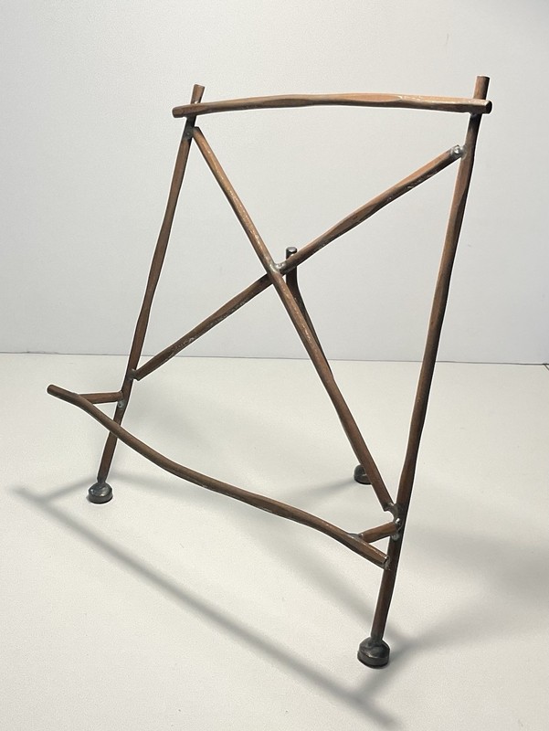 Handcrafted Industrial Rustic Metal Easel Stand, approx. 12”H X 10”W X 7”D gallery