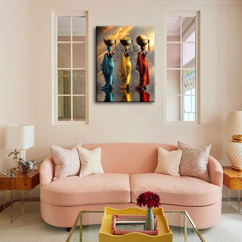 Black Girl Canvas Wall Art African American Woman painting Decor Pictures Ret... gallery