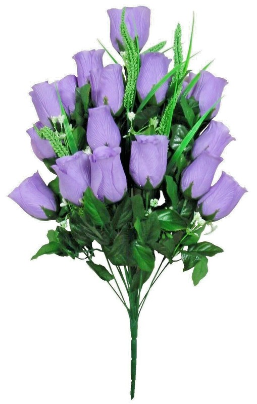 Lavender Rose Silk Flower Large 23″ Bush Home General Indoor Outdoor Decor Craft