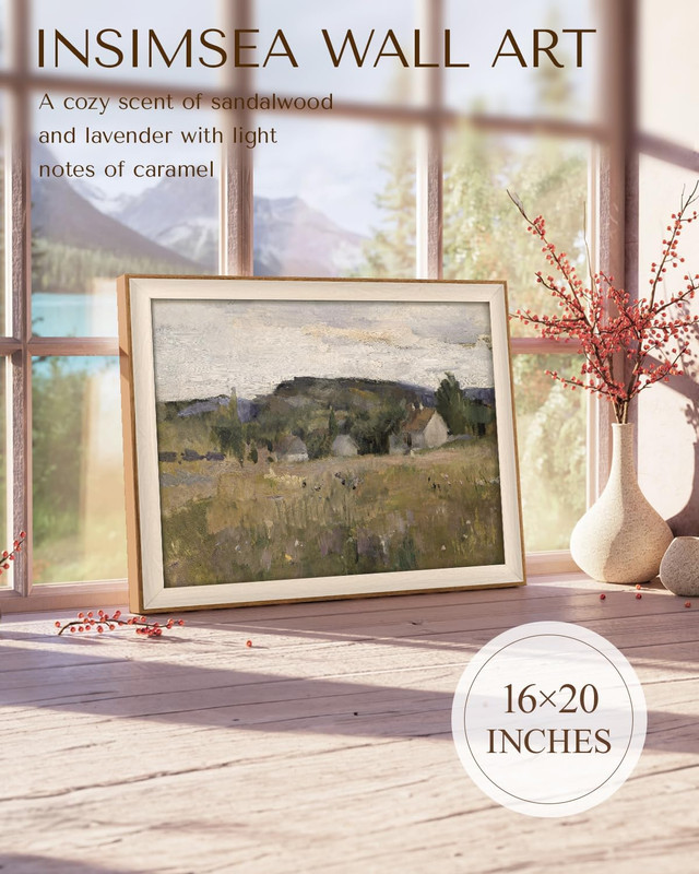 Framed Abstract Countryside Canvas Art for Modern Home Decor 16x20in gallery
