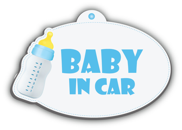 Baby In Car Boy Bottle Sign Car Bumper Sticker Decal “SIZES”
