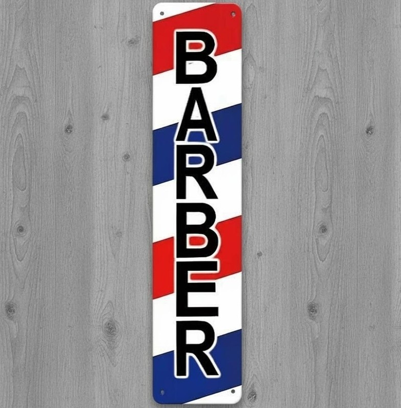 Barber 18″ x 4″ Novelty Metal Sign Made In USA New