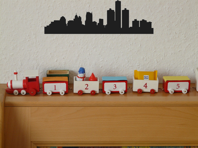 Cityscape Detroit Vinyl Decal Removable Matte Finish Skyline Decore for Indoor W gallery