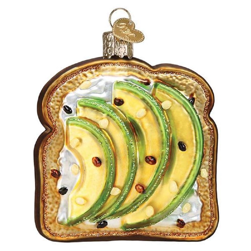 Old World Christmas Avocado Toast Blown Glass 2020 Unique Christmas Ornaments