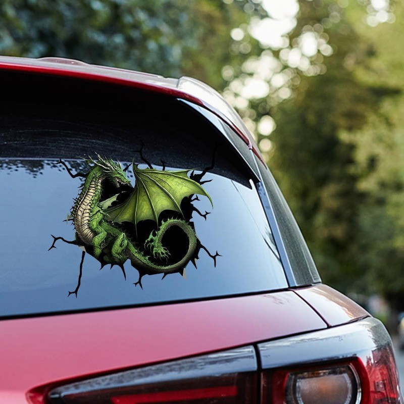 Visual Sticker Realistic Crack-Effect Waterproof Dragon-Shaped 3D Visual Sticker