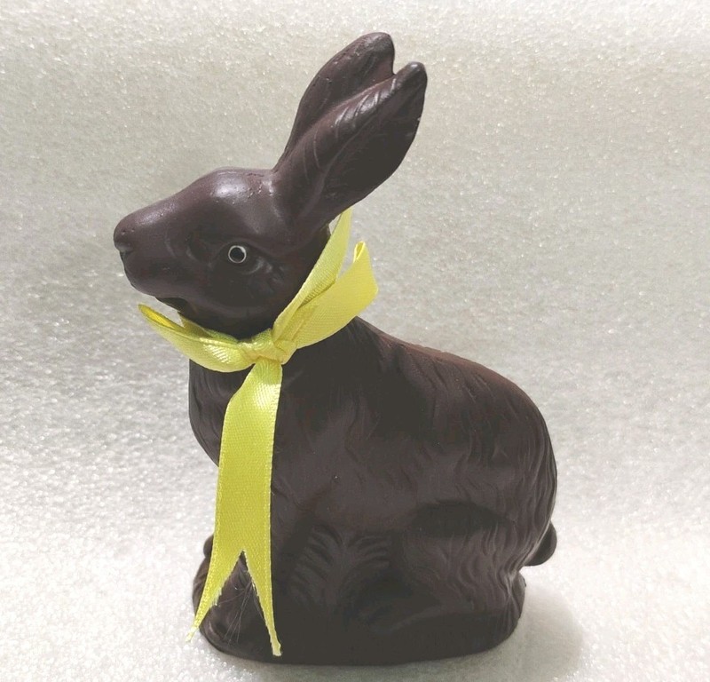Faux CHOCOLATE BUNNY Rabbit Resin Figurine 5" Studio 33. gallery