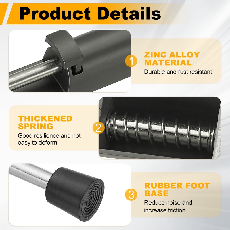 4Pcs Kickdown Door Stop Fit for Distance from the Ground 0-45mm, Gray gallery
