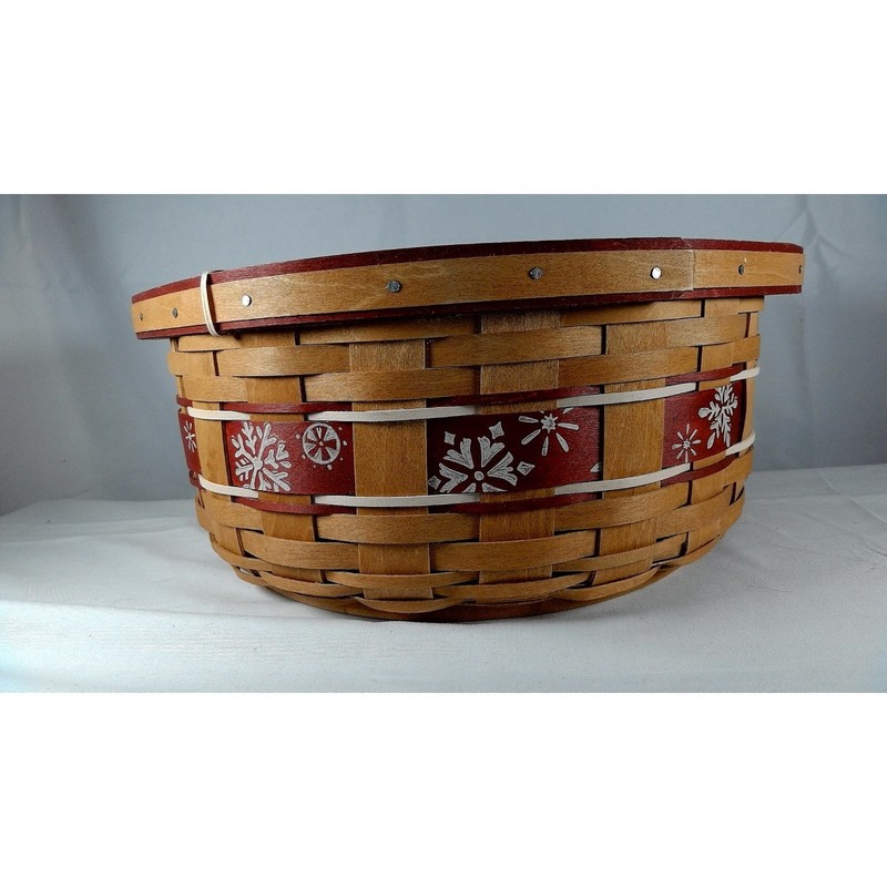 Longaberger 2010 Christmas Falling Snow Red Basket with Lid gallery