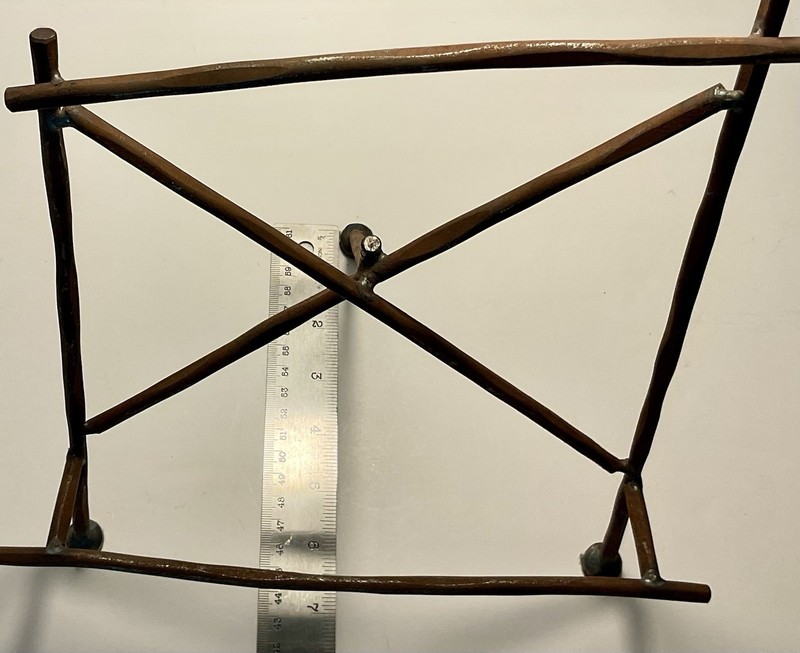 Handcrafted Industrial Rustic Metal Easel Stand, approx. 12”H X 10”W X 7”D gallery