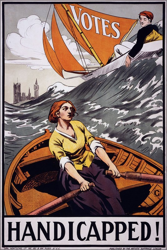 Poster, Many Sizes; Handicapped! Women’S Suffrage Liberation Poster, 1910S