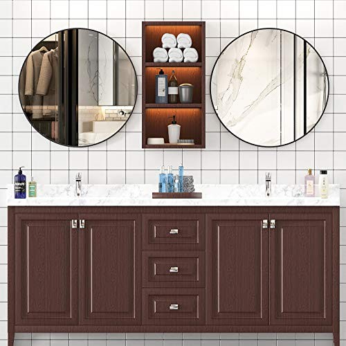 2- Pack Bathroom Mirrors for Over Sink, 24 Inch 24"L x 24"W Black Frame-2pcs gallery