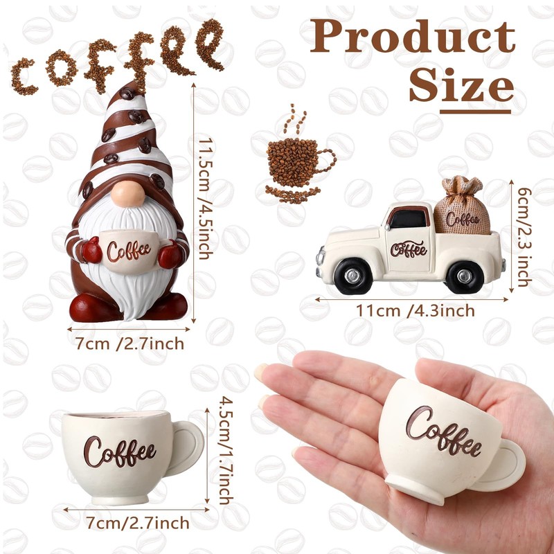 Karenhi 4 Pcs Coffee Gnome Decorations Coffee Bar Decor Accessories Swedish gallery
