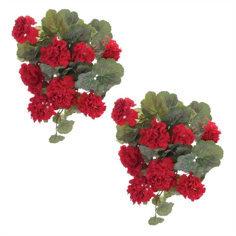 Hanging Geranium Floral Bush (Set of 2) gallery