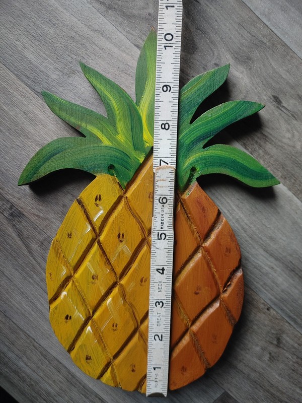 Hand Painted Carved Wood Pineapple Wall Hanger Kitchen Decor gallery