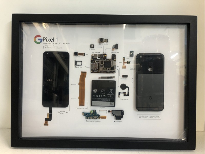 2016 Google Pixel 1 Teardown Shadow Box Display